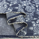 Printed Denim Chambray Floral Dress Fabric Heavenly Rose Fold