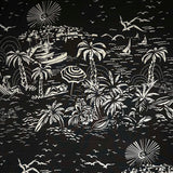 Designer Italian Black White Holiday Print Dress Fabric Ralph Silk Full