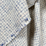 Regency Tweed Cotton Blend Blue Cream Fabric Hang