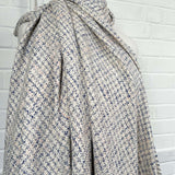 Regency Tweed Cotton Blend Blue Cream Fabric