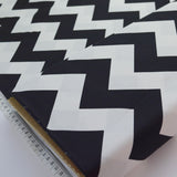 RileyBlake MegaChevron Black Cotton Dress Fabric cud
