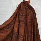 Roman Holiday Cupro Viscose Italian Paisley Rust Dress Fabric
