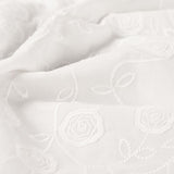 Rosalie White Embroidered Cotton Poplin 160gsm Dress Fabric CU