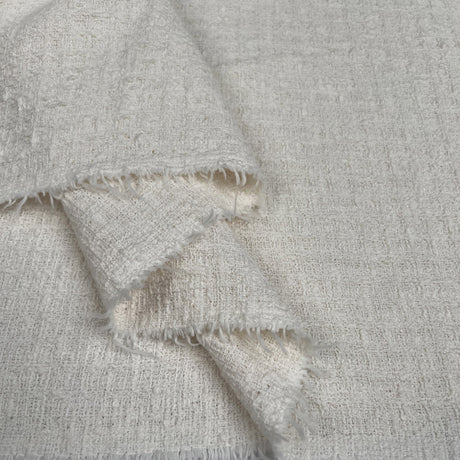 Sackcloth White Cotton Viscose Polyamide Loosely Woven Fabric Fold