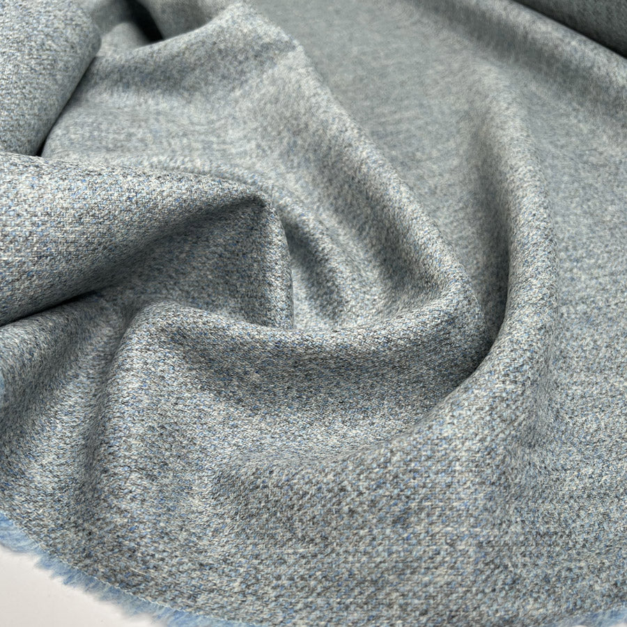Saltaire Wool Baby Blue British Yorkshire Woven Marl Jacketing Fabric CU