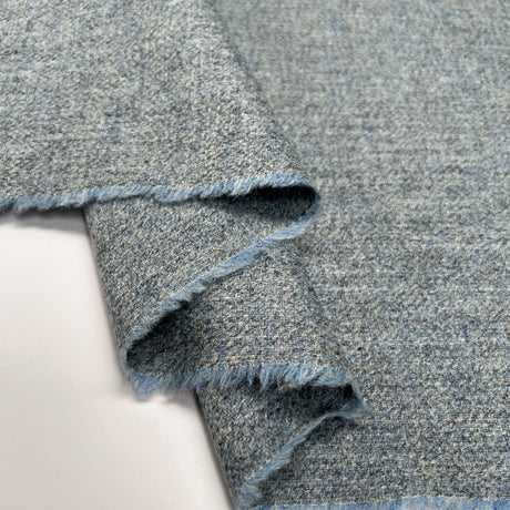 Saltaire Wool Baby Blue British Yorkshire Woven Marl Jacketing Fabric Fold