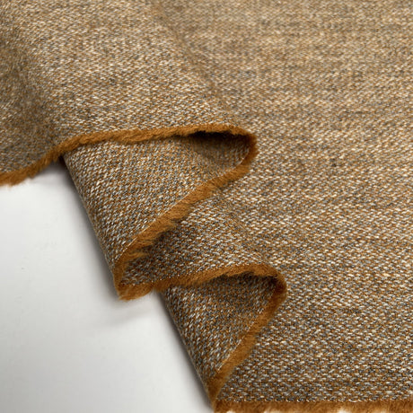 Saltaire Wool Rust Yorkshire Woven Marl Jacketing Fabric Fold