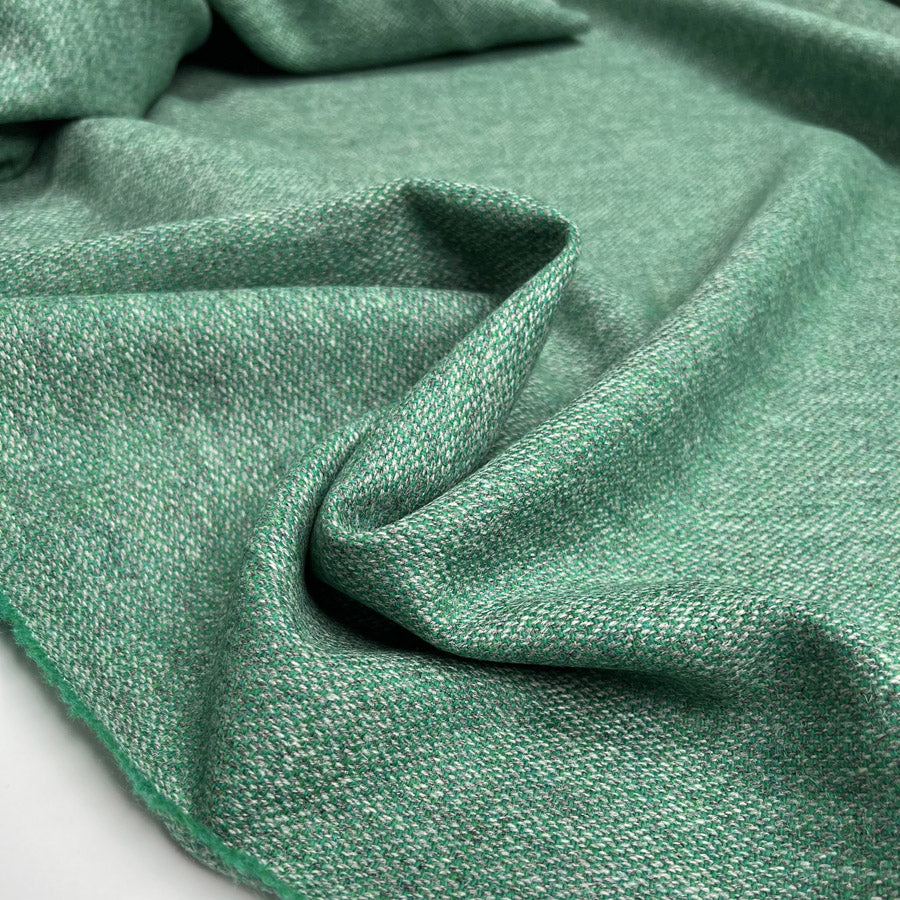 Saltaire Wool Sea Green British Yorkshire Woven Marl Jacketing Fabric CU