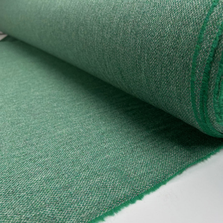 Saltaire Wool Sea Green British Yorkshire Woven Marl Jacketing Fabric Roll