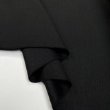 Sartoria Nero Wool Elastane Black Italian Ex Designer Deadstock Fabric Fold