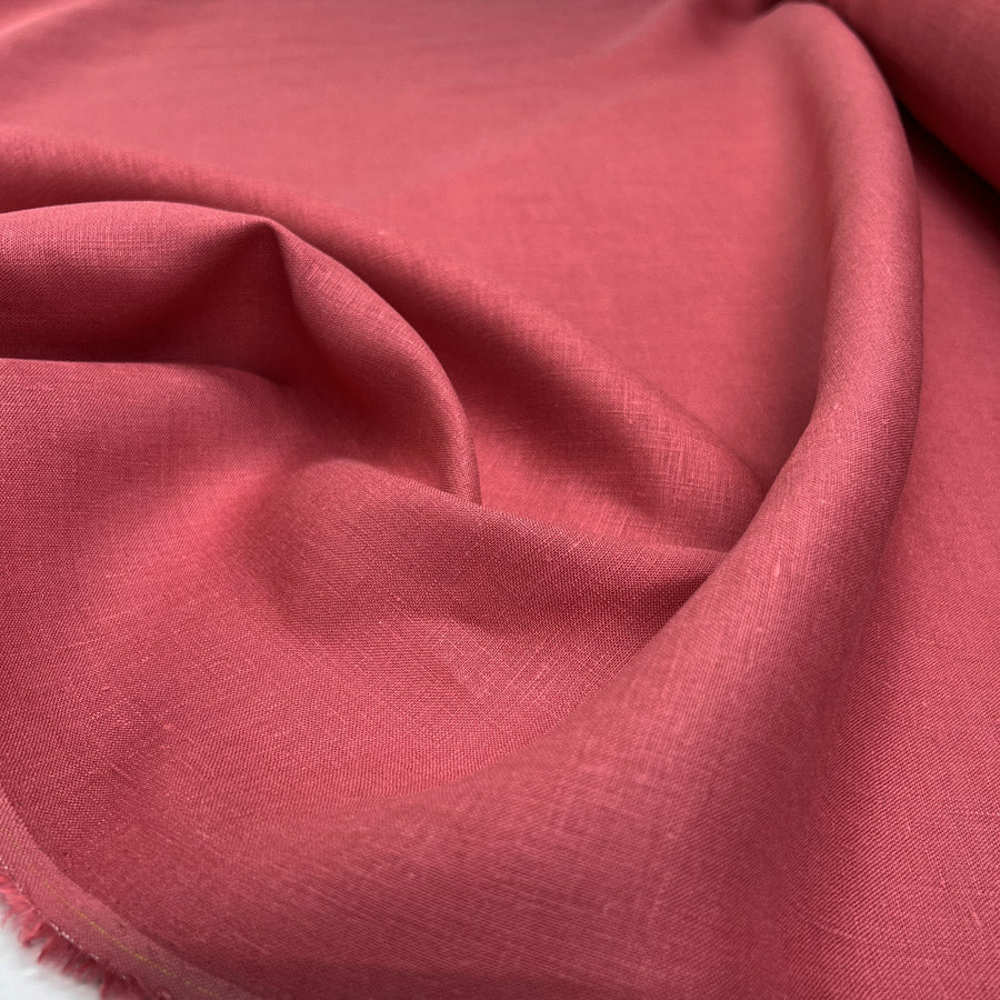 Signature Linen Pink Plain Woven Dress Fabric CU