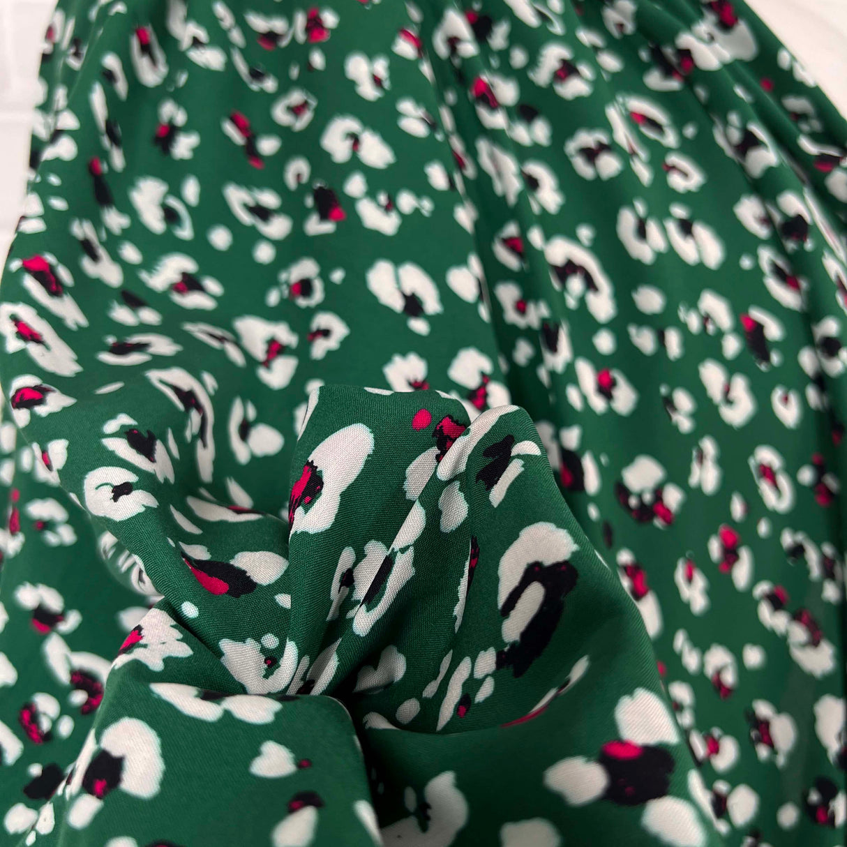 Signature Viscose Aria Green White Abstract Dress Fabric CU