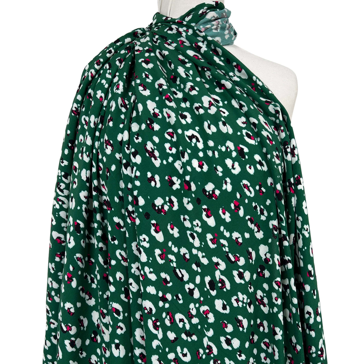 Signature Viscose Aria Green White Abstract Dress Fabric Mannequin