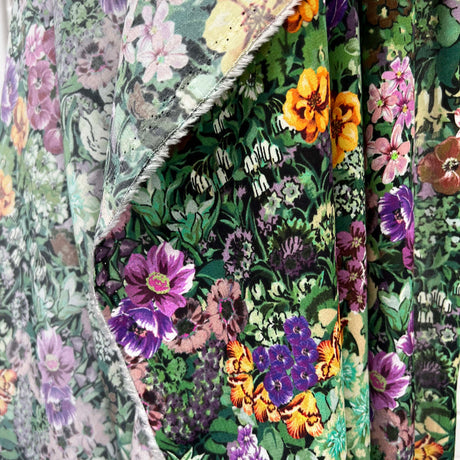 Signature Viscose Florence Floral Green Dress Fabric Fold