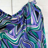 Signature Viscose Orbit Jade Purple Abstract Dress Fabric CU