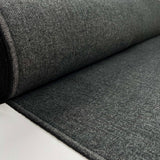Silent Patient Wool Polyester Mix Black Grey Herringbone Woven Coating Fabric Roll
