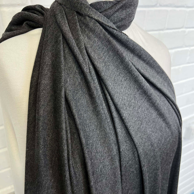 Silk Jersey Grey Marl Viscose Plain Dress Fabric CU