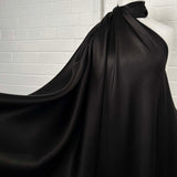 Italian Plain Dress Fabric Silks of Italy - Black Satin 