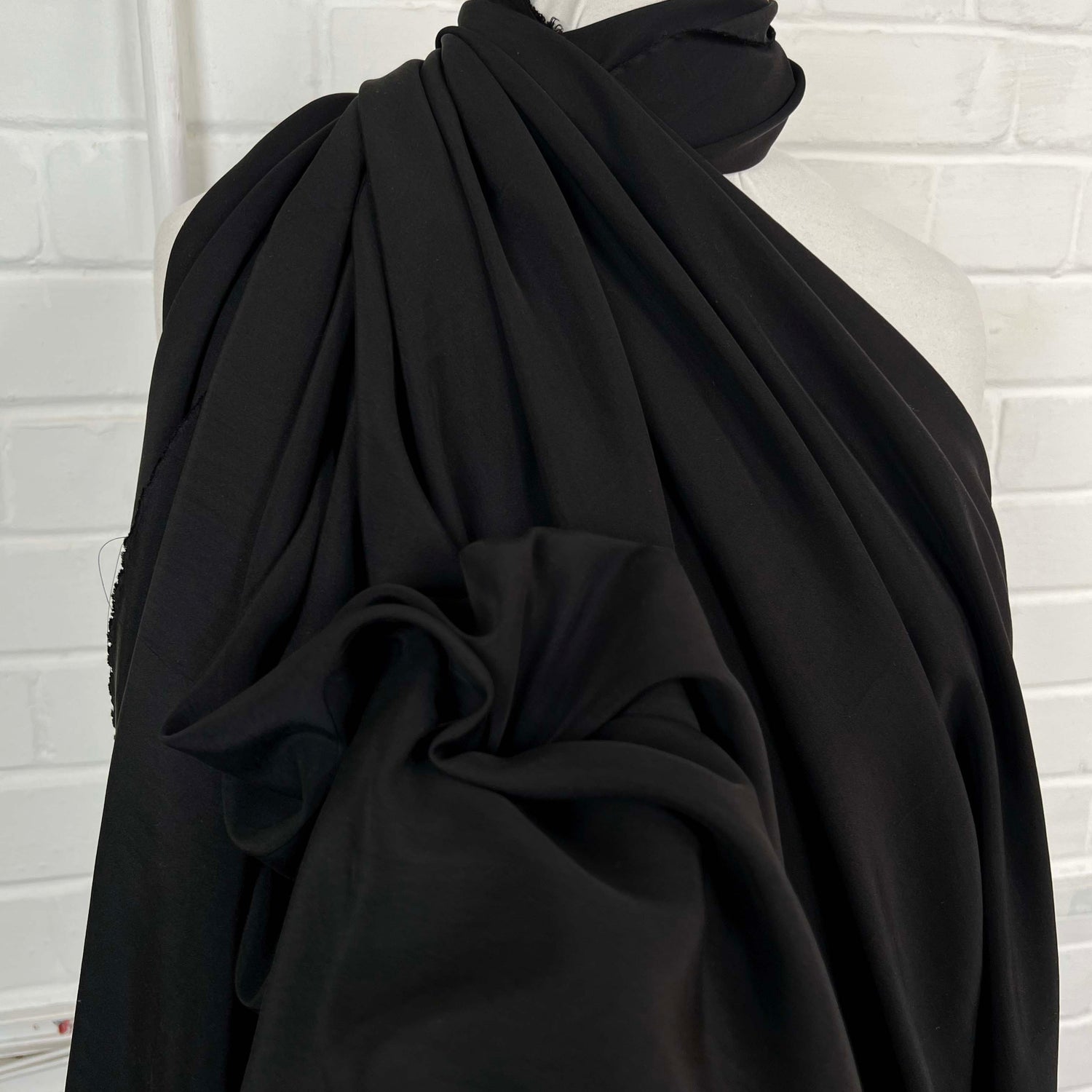 Matte Black Dress Fabric Silks of Italy - Nero CU