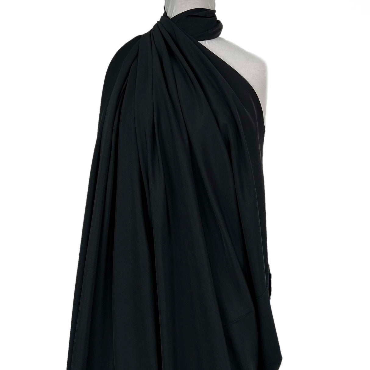 Matte Black Dress Fabric Silks of Italy - Nero Mannequin