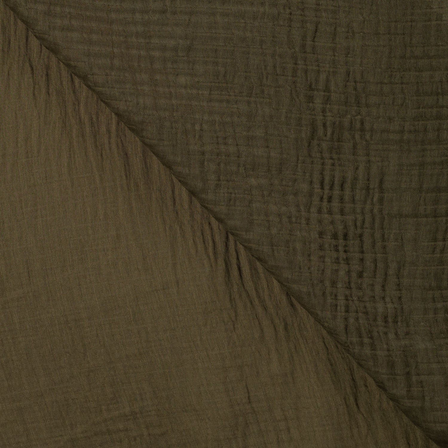 Tencel Ripple Khaki Silky Smooth Woven Dress Fabric fabric, folded