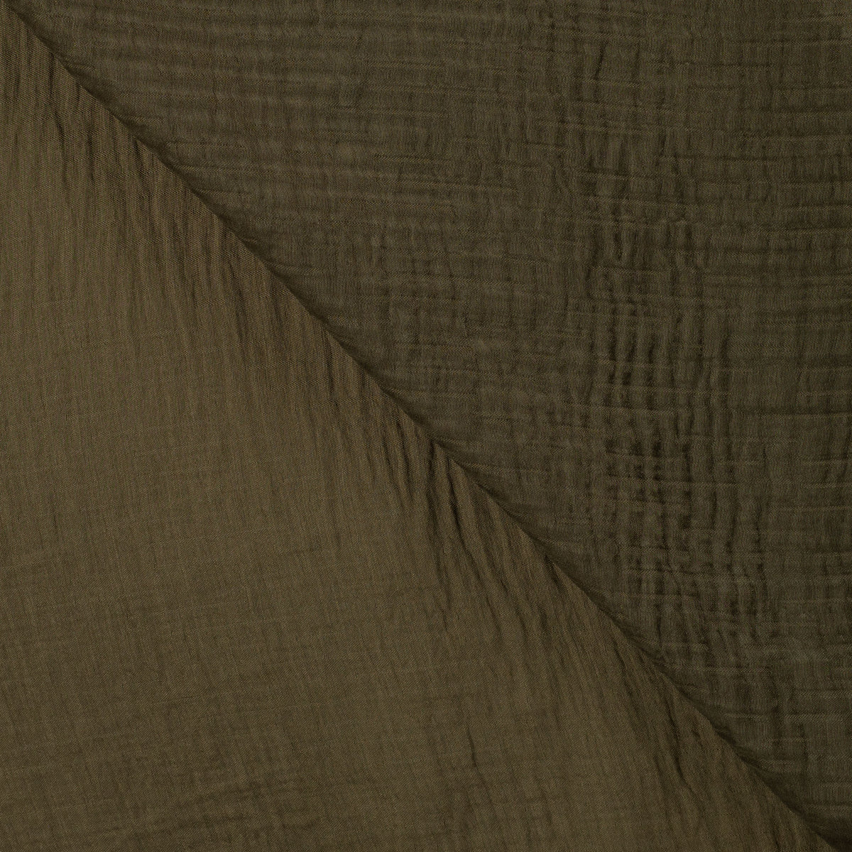 Tencel Ripple Khaki Silky Smooth Woven Dress Fabric fabric, folded