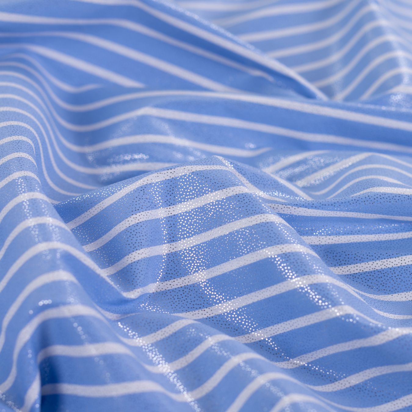 Silver Glint Shirting Foil Printed Cotton 105gsm Dress Fabric CU