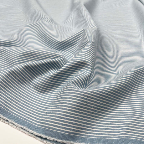 Skyline Denim Cotton Blue White Stripe Lightweight Woven Fabric CU
