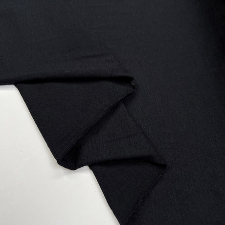 Slip Sliding Black Tencel Cashmere Elastane Stretch Knit Italian Jersey Fabric Fold