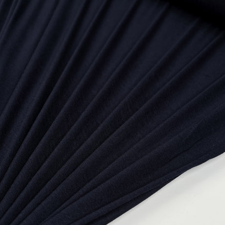 Slip Sliding Navy Tencel Cashmere Elastane Stretch Knit Blue Italian Jersey Fabric CU