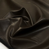 Soft Backed Faux Leather Chocolate Brown Polyurethane Polyester Leatherette Textured Fabric CU