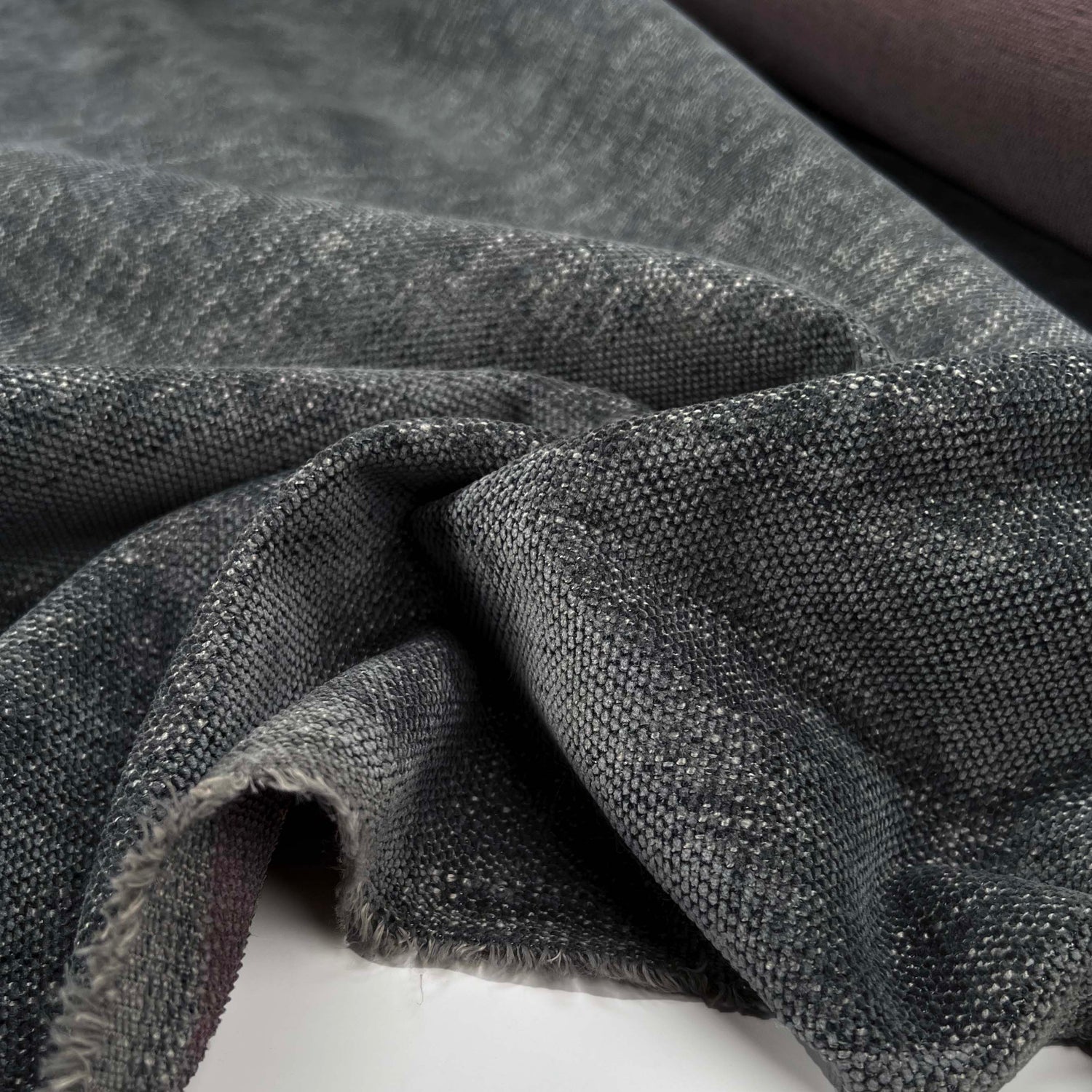 Soft Chenille Furnishing Ash Polyester Grey Fire Retardant Upholstery Fabric CU