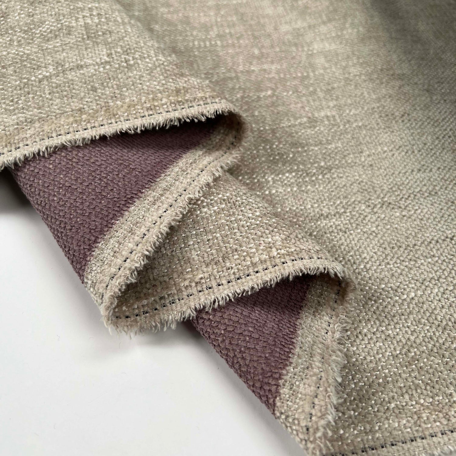 Soft Chenille Furnishing Taupe Poly Fire Retardant Fabric Fold