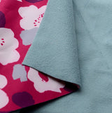 Soft Shell Pink Floral Microfleece Polyester Pink Material Fold