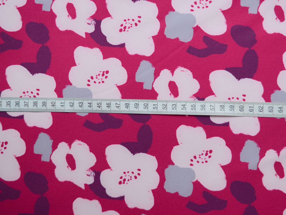Soft Shell Pink Floral Microfleece Polyester Pink Material Ruler
