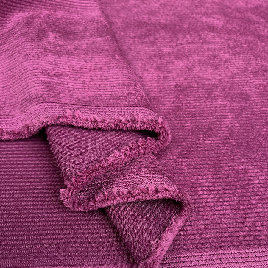 Soft Washed Corduroy Purple Needlecord Polyester Polyamide Spandex Stretch Heavy Trouser Fabric Fold