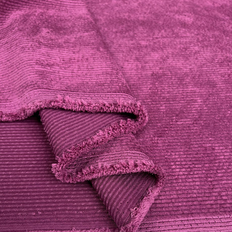 Soft Washed Corduroy Purple Needlecord Polyester Polyamide Spandex Stretch Heavy Trouser Fabric Fold