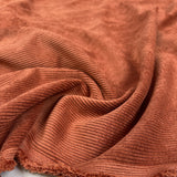 Soft Washed Corduroy Rust Needlecord Polyester Polyamide Spandex Stretch Heavy Trouser Fabric CU