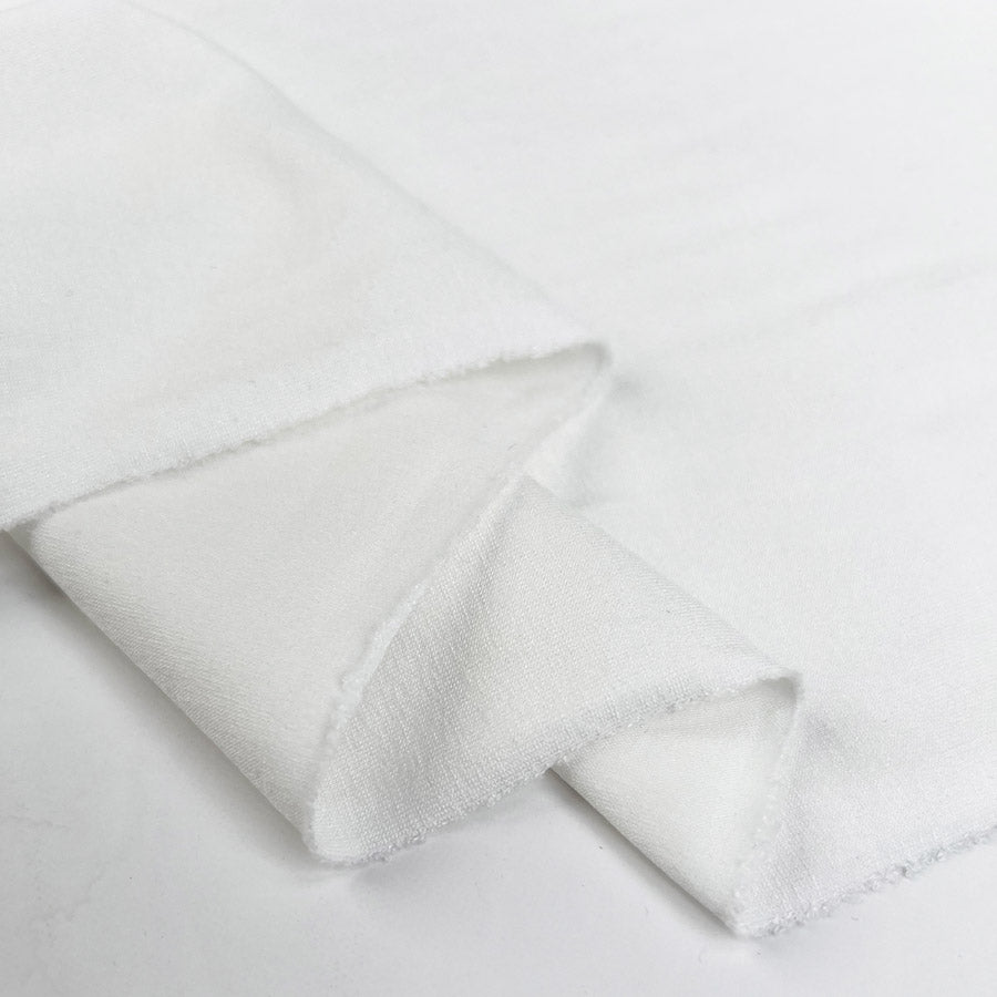 Soft White Viscose Jersey Plain Knitted Stretch Fabric Fold