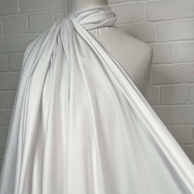 Herringbone Ex-Designer Italian Cotton Fabric Softly Spoken White Mannequin