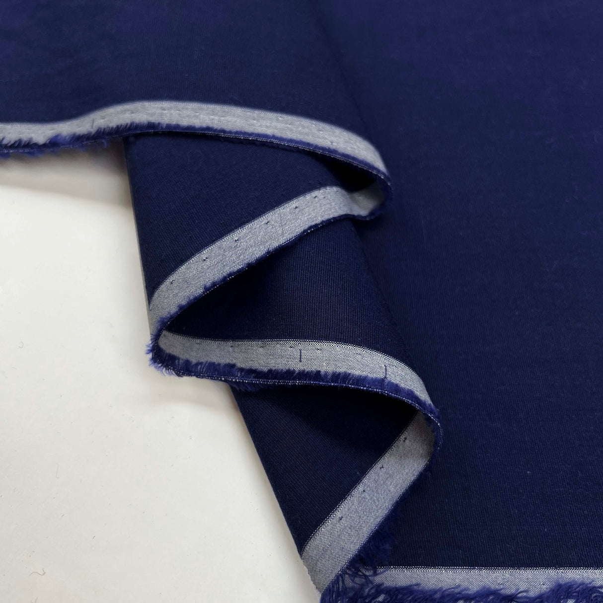 Plain French Navy Viscose Shirting Fabric Something For the Weekend Fold