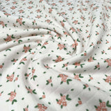 Pink Floral Print Quilted Cotton Jersey Fabric Sophies' Dream CU
