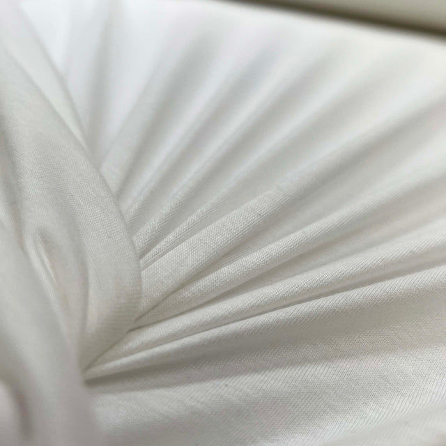 Lightweight Off-White Cotton Jersey Dressmaking Fabric Specially Stretch