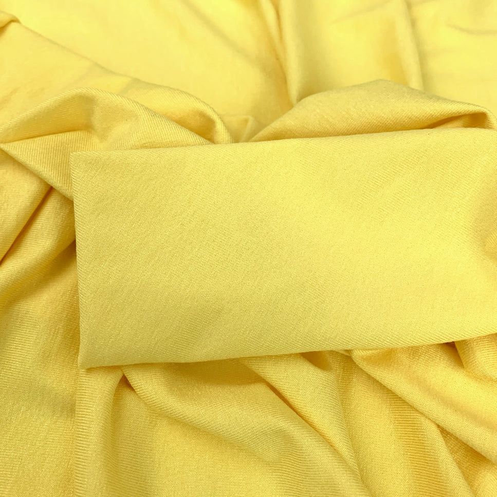 Spongle Yellow Viscose Lycra Knitted Jersey Fabric CU