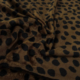 Blue Spot Printed Polyester Soft Fleece Fabric Spotty Fleece Brown CU
