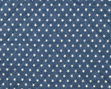 Denim Quilt Stars Print Blue Quilted Cotton Dress Fabric fabric, undefined