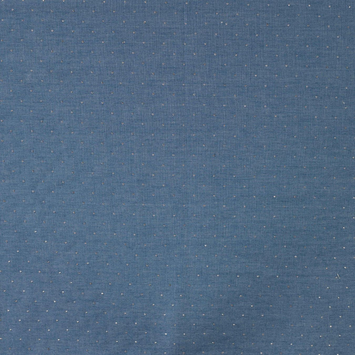 Starlit Denim Silver Studs Printed Woven Cotton Denim 135gsm Dress Fabric Flat