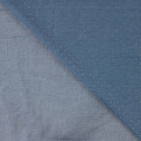 Starlit Denim Silver Studs Printed Woven Cotton Denim 135gsm Dress Fabric Fold
