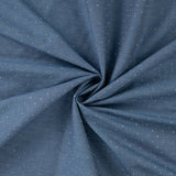 Starlit Denim Silver Studs Printed Woven Cotton Denim 135gsm Dress Fabric Swirl