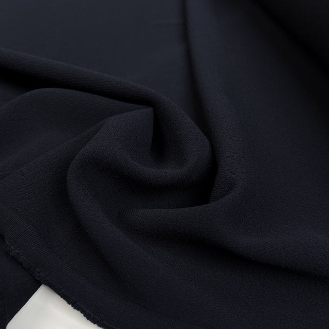 Stay Loose Wool Crepe Elastane Navy Stretch Suiting Fabric CU